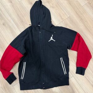 Jordan Black and Red Hooded Bomber Jacket